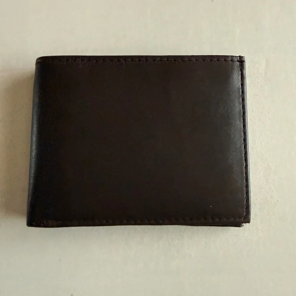 Brown Lambskin Bi Fold Wallet